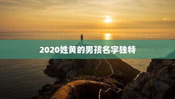 2020姓黄的男孩名字独特