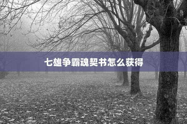七雄争霸魂契书怎么获得