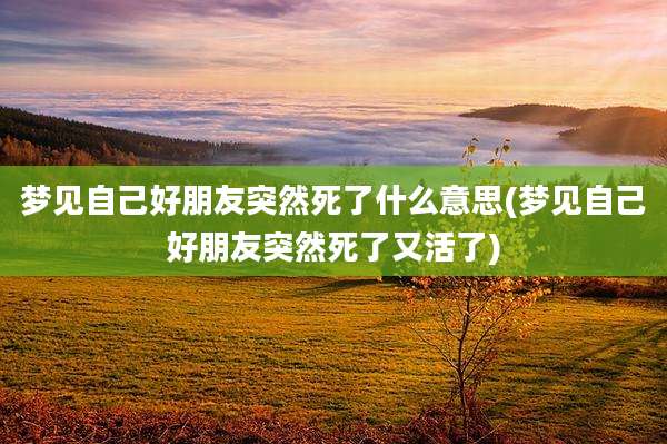 梦见自己好朋友突然死了什么意思(梦见自己好朋友突然死了又活了)