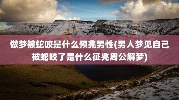 做梦被蛇咬是什么预兆男性(男人梦见自己被蛇咬了是什么征兆周公解梦)