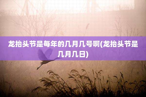 龙抬头节是每年的几月几号啊(龙抬头节是几月几日)