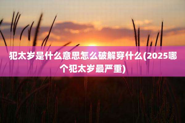 犯太岁是什么意思怎么破解穿什么(2025哪个犯太岁最严重)