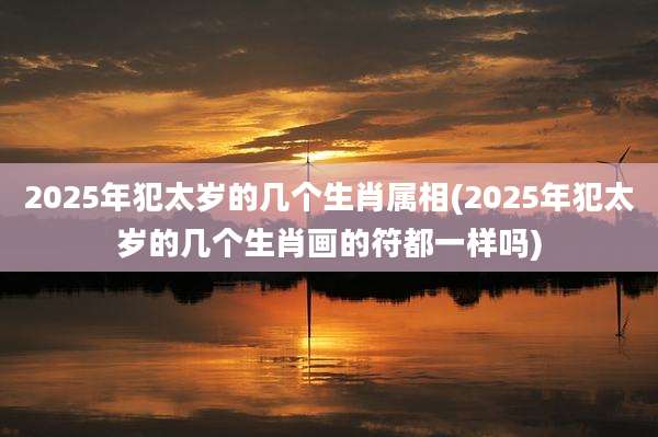 2025年犯太岁的几个生肖属相(2025年犯太岁的几个生肖画的符都一样吗)