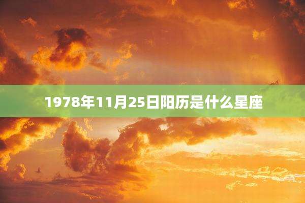 1978年11月25日阳历是什么星座