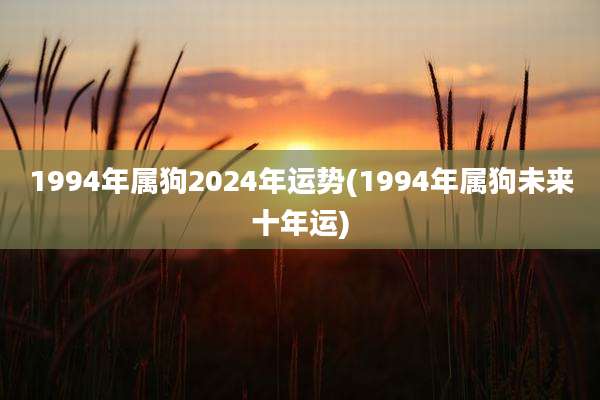 1994年属狗2024年运势(1994年属狗未来十年运)