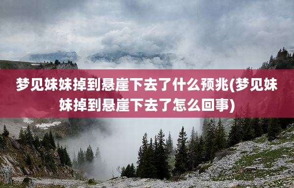 梦见妹妹掉到悬崖下去了什么预兆(梦见妹妹掉到悬崖下去了怎么回事)