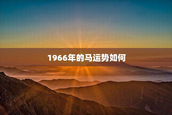 1966年的马运势如何