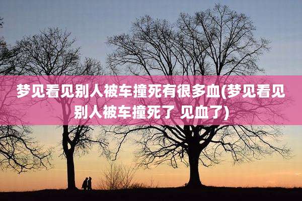 梦见看见别人被车撞死有很多血(梦见看见别人被车撞死了 见血了)