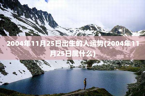 2004年11月25日出生的人运势(2004年11月25日属什么)