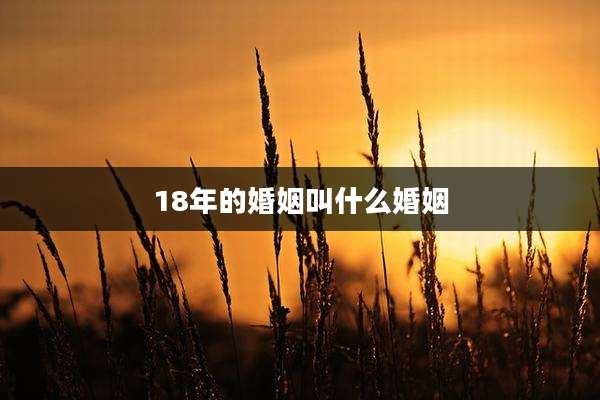 18年的婚姻叫什么婚姻