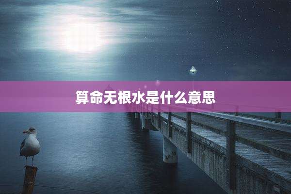算命无根水是什么意思