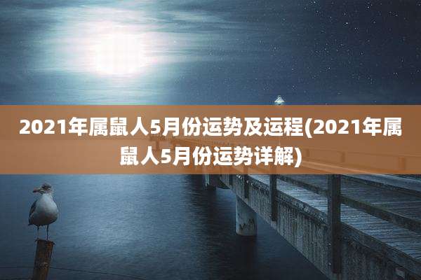 2021年属鼠人5月份运势及运程(2021年属鼠人5月份运势详解)