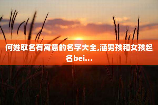 何姓取名有寓意的名字大全,涵男孩和女孩起名bei...