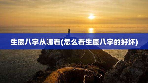 生辰八字从哪看(怎么看生辰八字的好坏)