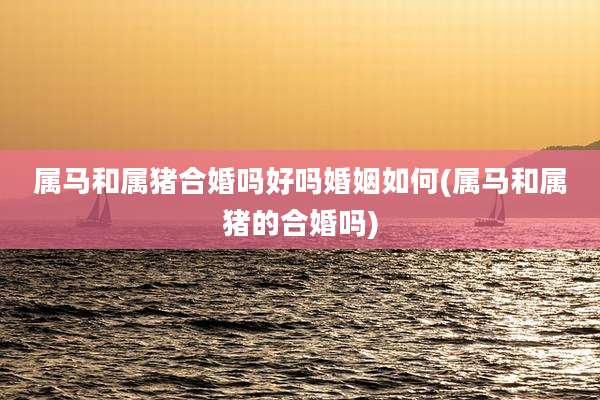 属马和属猪合婚吗好吗婚姻如何(属马和属猪的合婚吗)