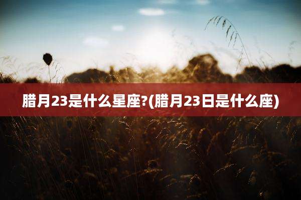 腊月23是什么星座?(腊月23日是什么座)