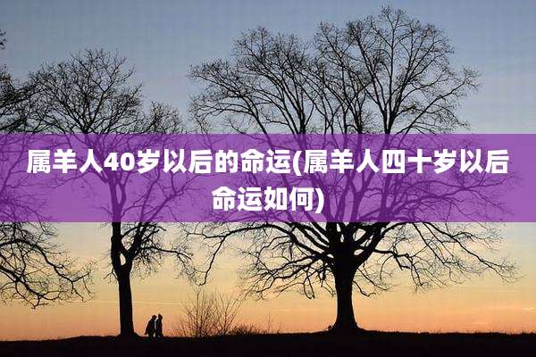 属羊人40岁以后的命运(属羊人四十岁以后命运如何)
