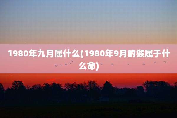 1980年九月属什么(1980年9月的猴属于什么命)