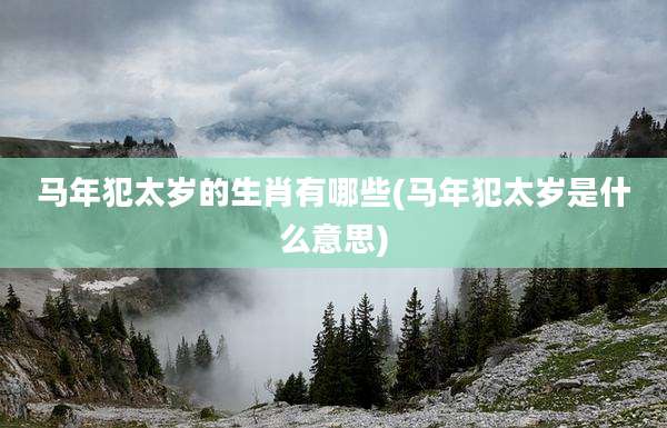 马年犯太岁的生肖有哪些(马年犯太岁是什么意思)
