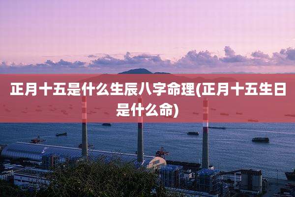 正月十五是什么生辰八字命理(正月十五生日是什么命)