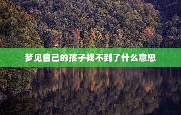 梦见自己的孩子找不到了什么意思
