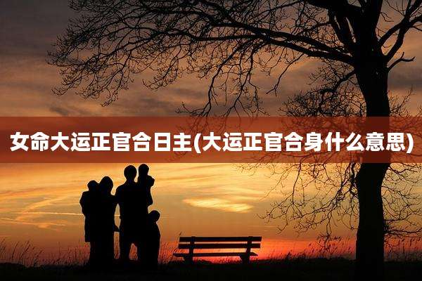 女命大运正官合日主(大运正官合身什么意思)
