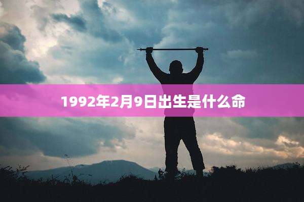 1992年2月9日出生是什么命