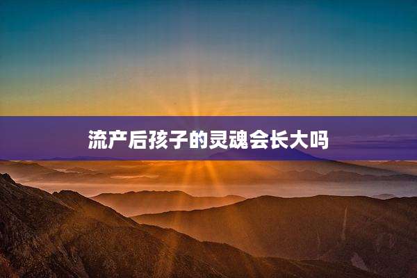 流产后孩子的灵魂会长大吗