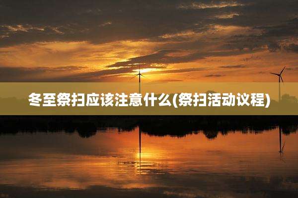 冬至祭扫应该注意什么(祭扫活动议程)