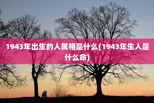 1943年出生的人属相是什么(1943年生人是什么命)