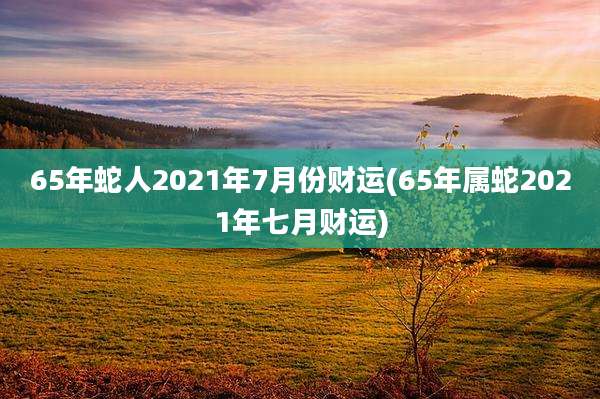 65年蛇人2021年7月份财运(65年属蛇2021年七月财运)