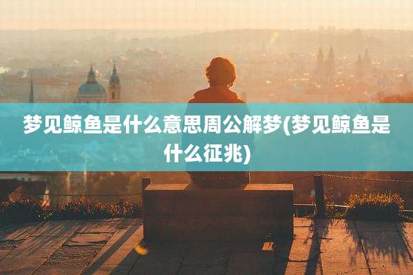 梦见鲸鱼是什么意思周公解梦(梦见鲸鱼是什么征兆)