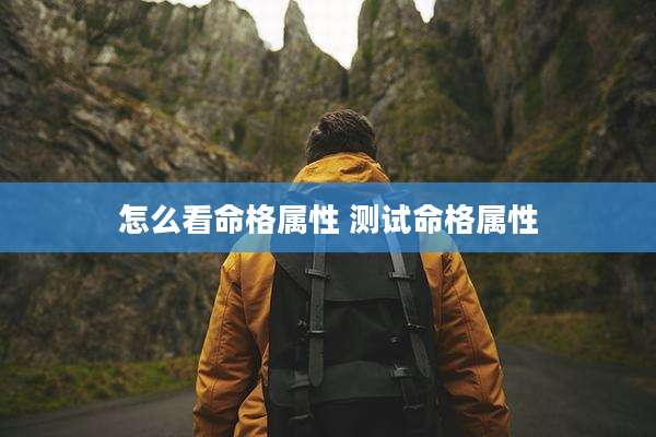 怎么看命格属性 测试命格属性