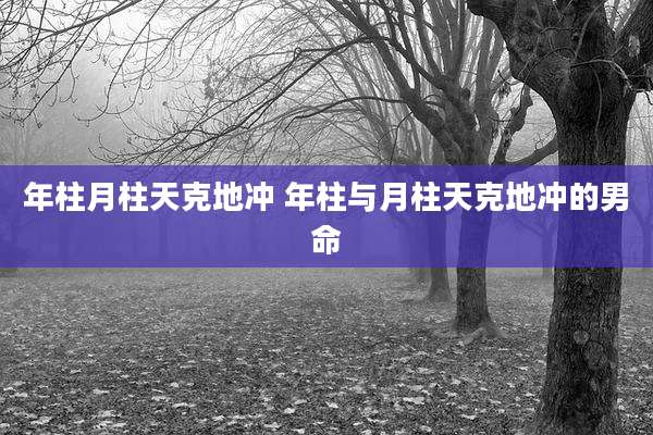 年柱月柱天克地冲 年柱与月柱天克地冲的男命