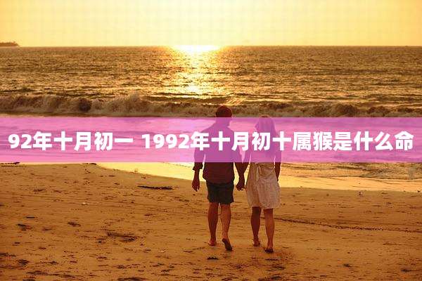92年十月初一 1992年十月初十属猴是什么命