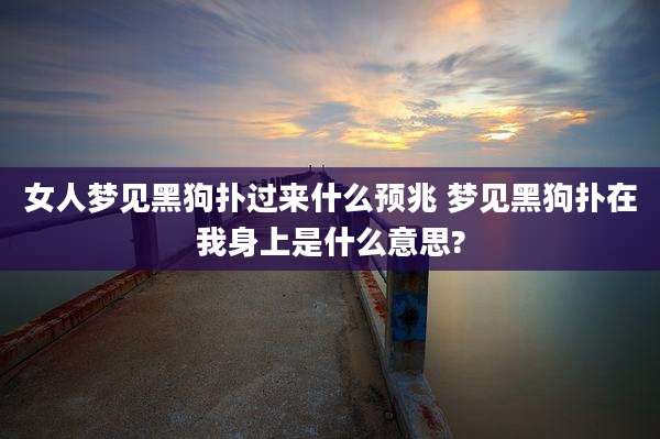 女人梦见黑狗扑过来什么预兆 梦见黑狗扑在我身上是什么意思?