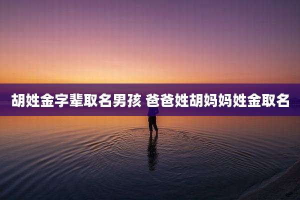 胡姓金字辈取名男孩 爸爸姓胡妈妈姓金取名