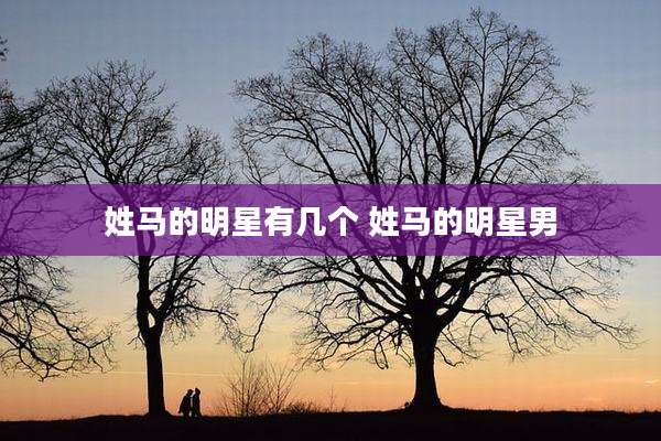 姓马的明星有几个 姓马的明星男