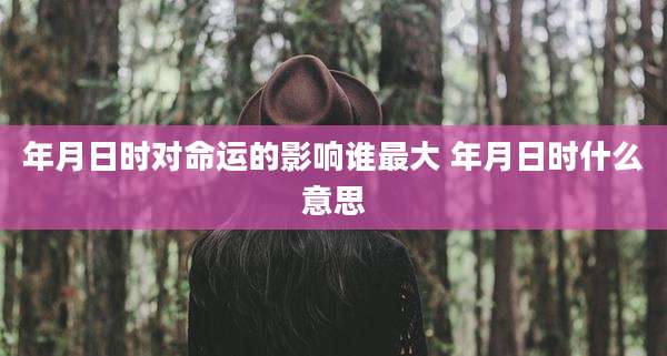年月日时对命运的影响谁最大 年月日时什么意思