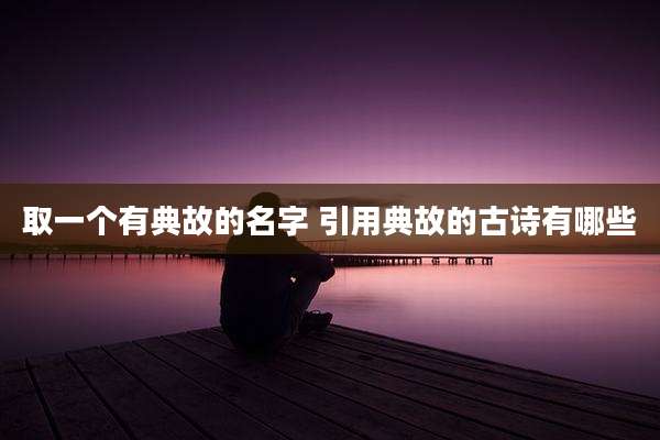 取一个有典故的名字 引用典故的古诗有哪些