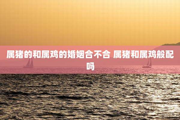 属猪的和属鸡的婚姻合不合 属猪和属鸡般配吗