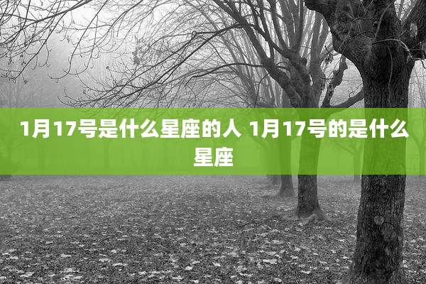 1月17号是什么星座的人 1月17号的是什么星座