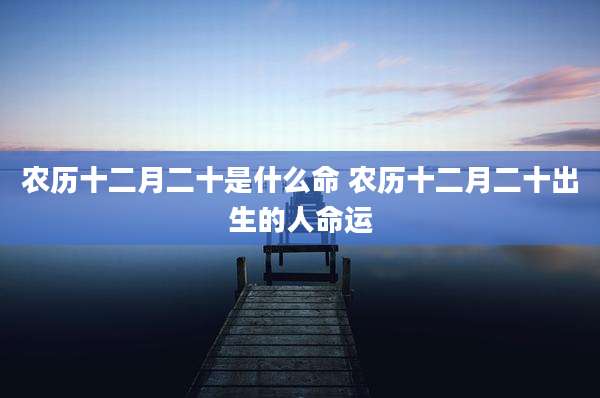 农历十二月二十是什么命 农历十二月二十出生的人命运
