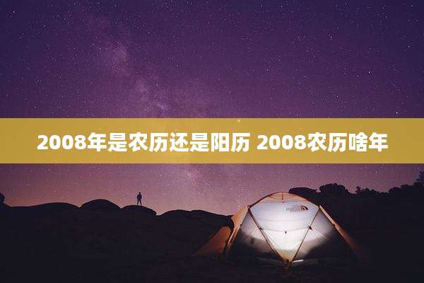 2008年是农历还是阳历 2008农历啥年