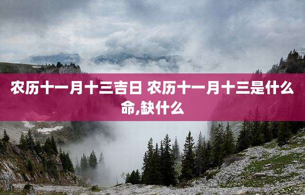 农历十一月十三吉日 农历十一月十三是什么命,缺什么