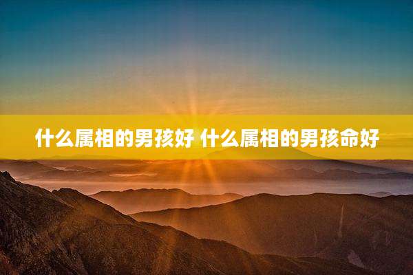 什么属相的男孩好 什么属相的男孩命好