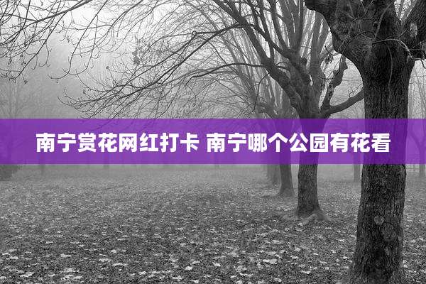 南宁赏花网红打卡 南宁哪个公园有花看