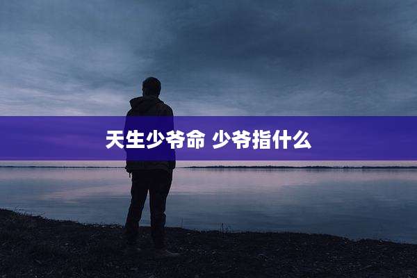 天生少爷命 少爷指什么