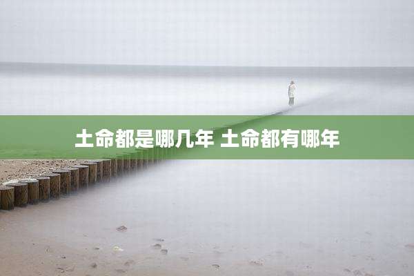 土命都是哪几年 土命都有哪年
