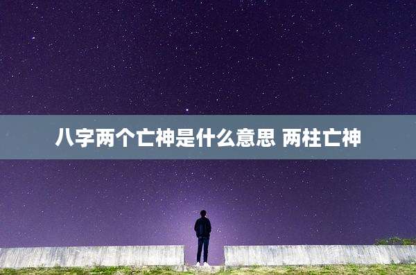 八字两个亡神是什么意思 两柱亡神
